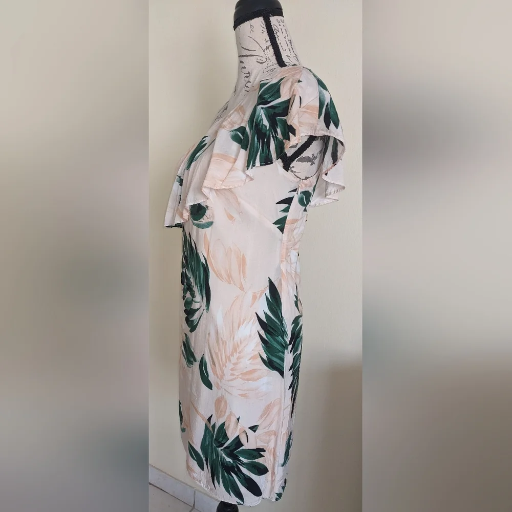 SCRIPTED Ruffled One Shoulder Mini Dress Size Small - Picture 3 of 6
